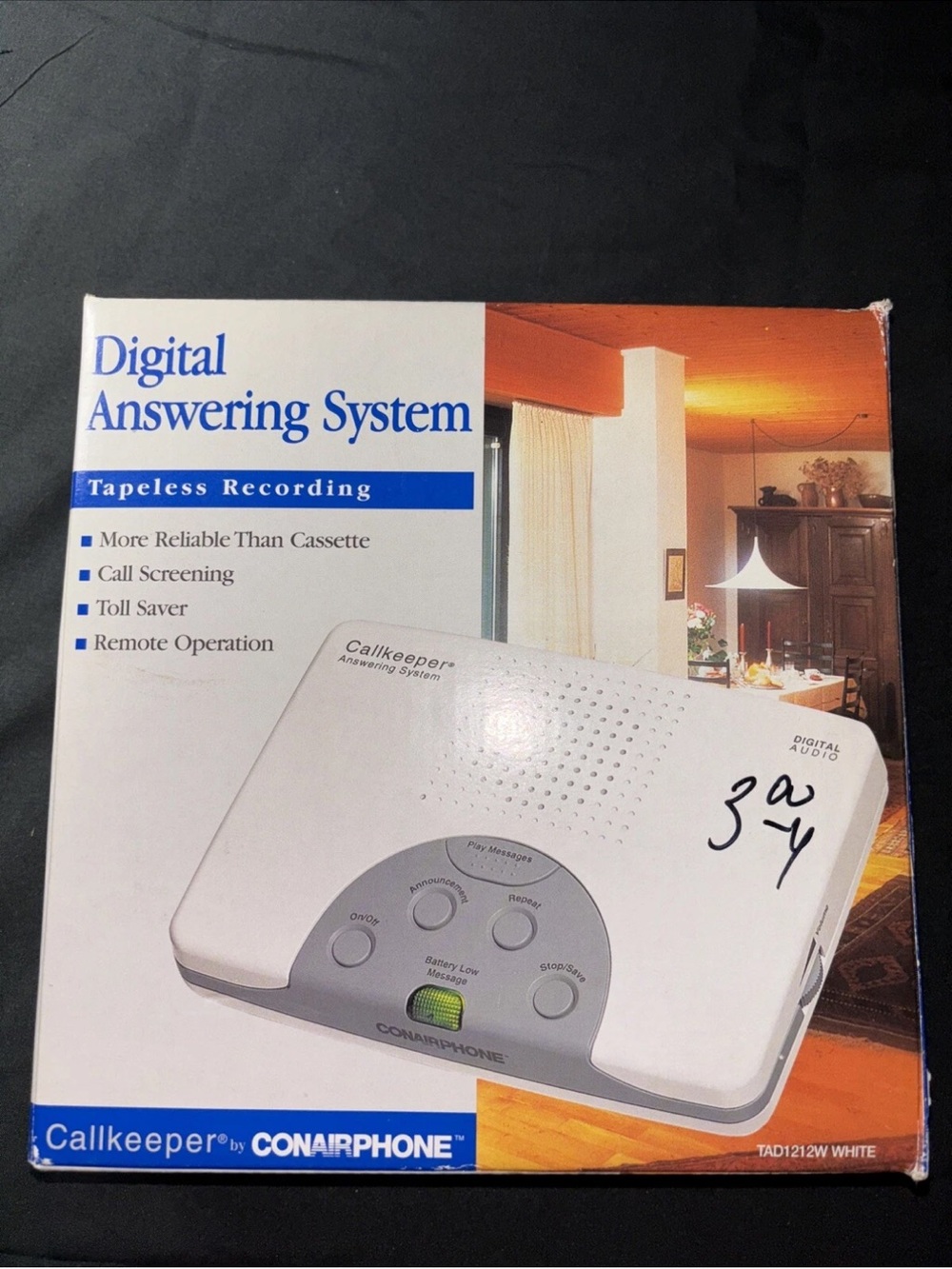 Callkeeper Conairphone Digital Tapeless Answering System TAD1212W White